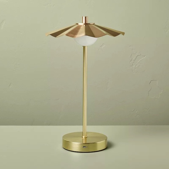 13” Scalloped Shade Portable Table Lamp Brass/Copper - Hearth & Hand Magnolia - Picture 5 of 5